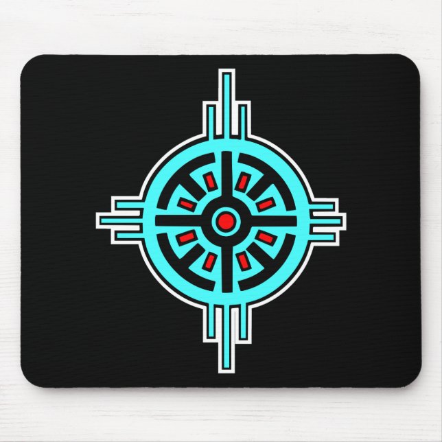 Medicine Wheel-Black Mouse Mat (Front)