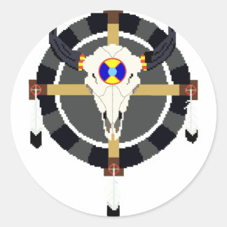 MEDICINE WHEEL CLASSIC ROUND STICKER