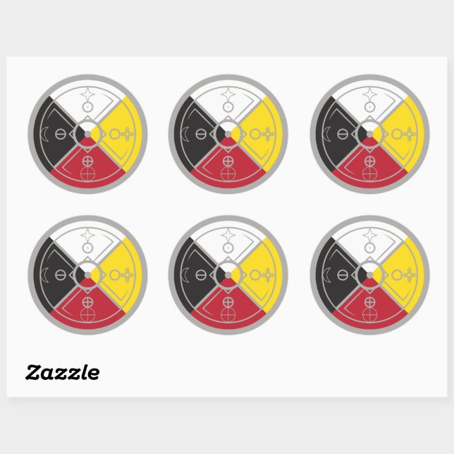 Medicine Wheel Classic Round Sticker (Sheet)