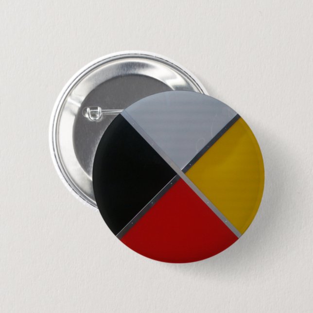 Medicine Wheel Round 2 inch Button (Front & Back)