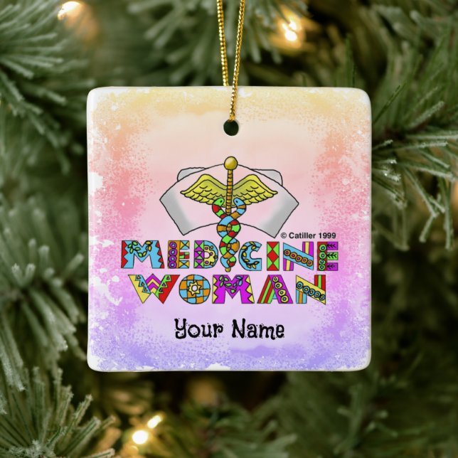Medicine woman  ceramic ornament (Tree)