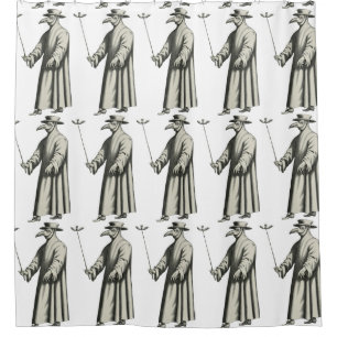 Medico Della Peste Plague Doctor Bird Beak Shower Curtain
