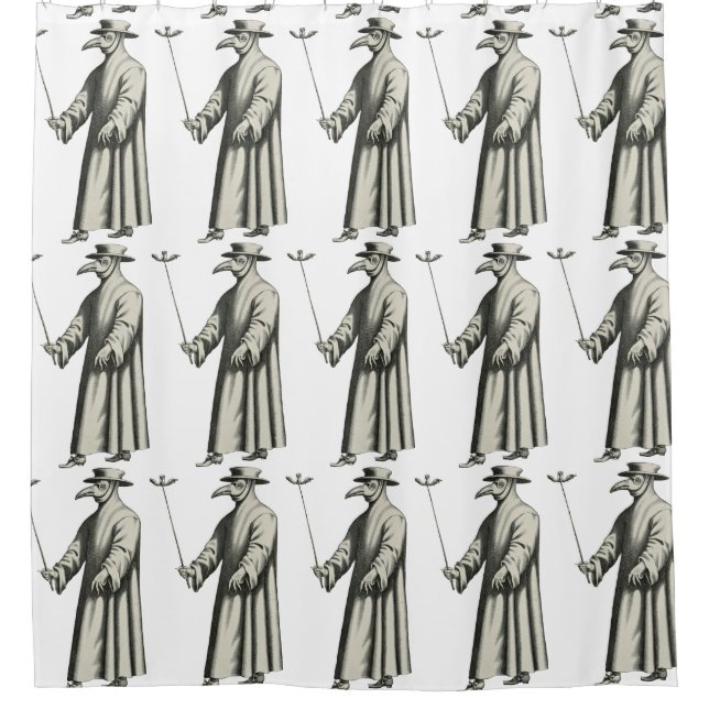 Medico Della Peste Plague Doctor Bird Beak Shower Curtain (Front)