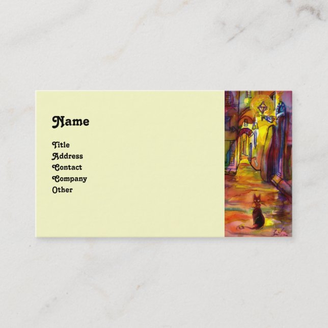 MEDIEVAL ALLEY BY NIGHT IN FLORENCE BUSINESS CARD (Front)
