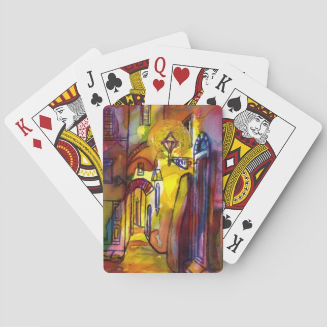 MEDIEVAL ALLEY BY NIGHT IN FLORENCE PLAYING CARDS (Back)