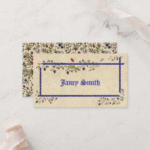 Medieval animals flat personalised place card