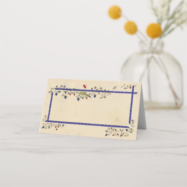 Medieval animals folded place card (Front)