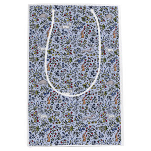 Medieval animals mille fleurs blue gift bag