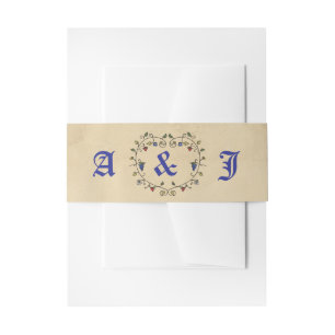 Medieval animals wedding invitation bellyband belly band