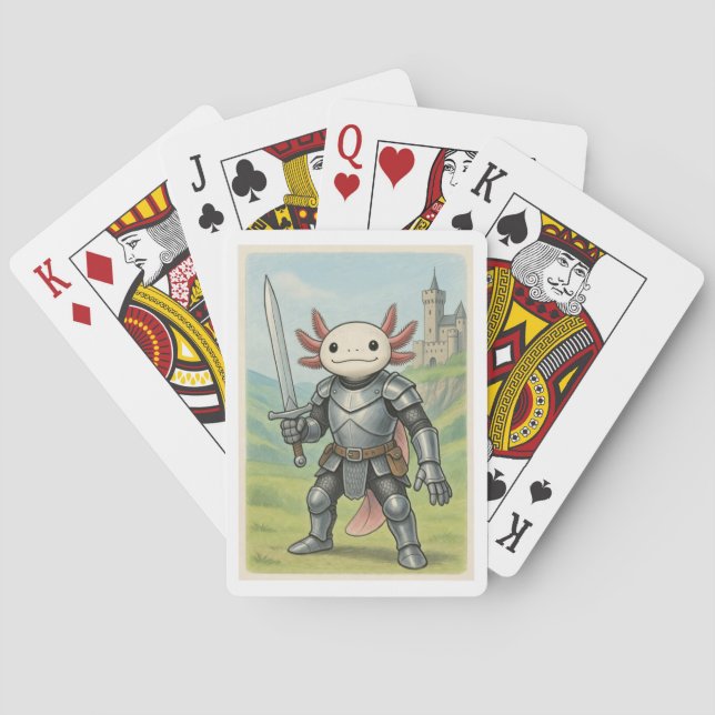 Medieval Axolotl Knight Playing Cards (Back)