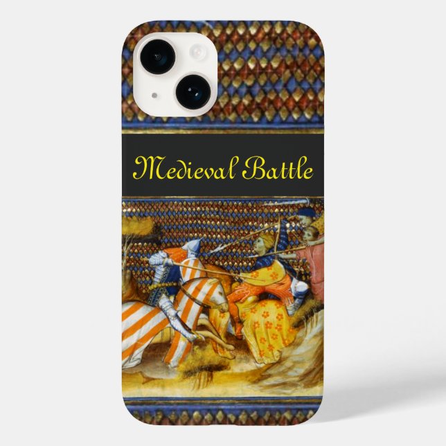 MEDIEVAL BATTLE, FIGHTING KNIGHTS HORSEBACK Case-Mate iPhone CASE (Back)