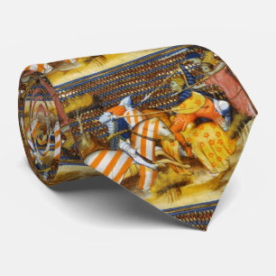 MEDIEVAL BATTLE, FIGHTING KNIGHTS HORSEBACK  TIE
