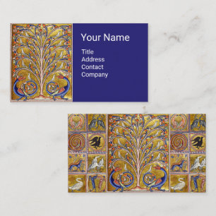 MEDIEVAL BESTIARY,BIRDS ON TREE OF LIFE,DRAGONS BUSINESS CARD