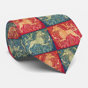 MEDIEVAL BESTIARY Lion Like Beast in Red Blue Tie