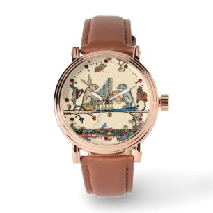 MEDIEVAL BESTIARY MAKING MUSIC,Rabbit,Dog Ivory Watch
