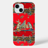 MEDIEVAL BESTIARY MAKING MUSIC,Rabbit, Dog Red