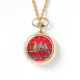 MEDIEVAL BESTIARY MAKING MUSIC,Rabbit,Dog Red Watc Watch