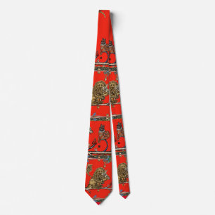 MEDIEVAL BESTIARY MAKING MUSIC Violinist Lion Red Tie