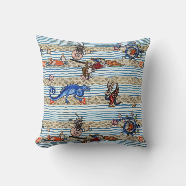 MEDIEVAL BESTIARY,SEA MONSTERS FANTASY ANIMALS  CUSHION (Front)