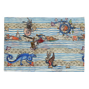 MEDIEVAL BESTIARY,SEA MONSTERS FANTASY ANIMALS  PILLOWCASE