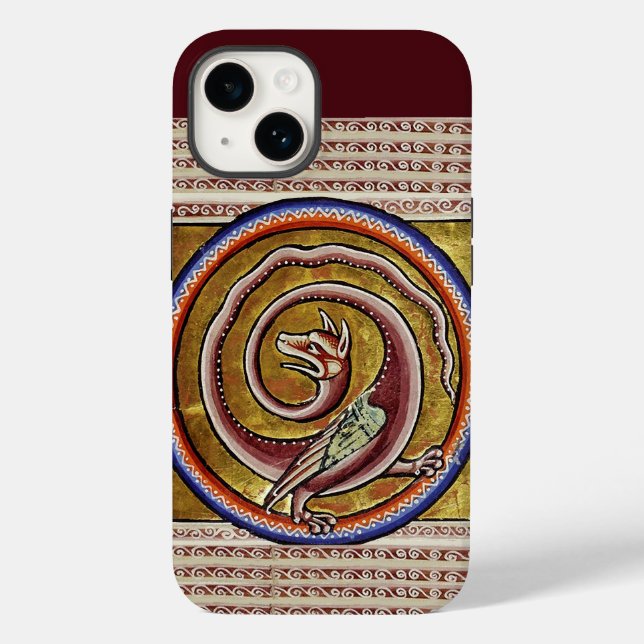 MEDIEVAL BESTIARY, SNAKE DRAGON CIRCLES  Case-Mate iPhone CASE (Back)