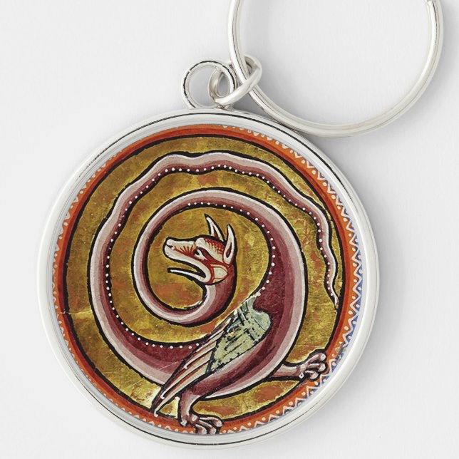 MEDIEVAL BESTIARY, SNAKE DRAGON CIRCLES  KEY RING (Front)
