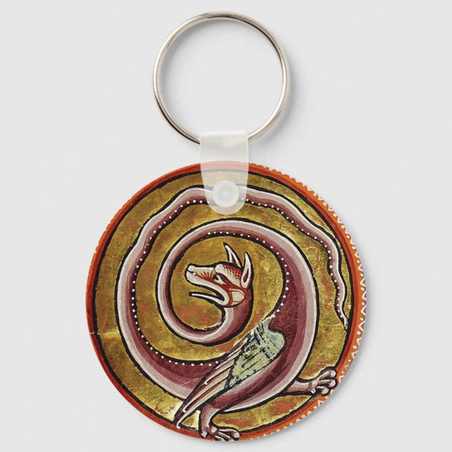 MEDIEVAL BESTIARY, SNAKE DRAGON CIRCLES  KEYCHAIN (Front)