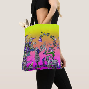 MEDIEVAL BESTIARY WAR, KNIGHTS,GIANT SNAILS Pink Tote Bag