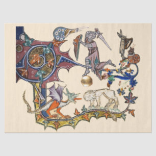 MEDIEVAL BESTIARY WAR Snail vs Knight ,Dragon.Lion Tissue Paper