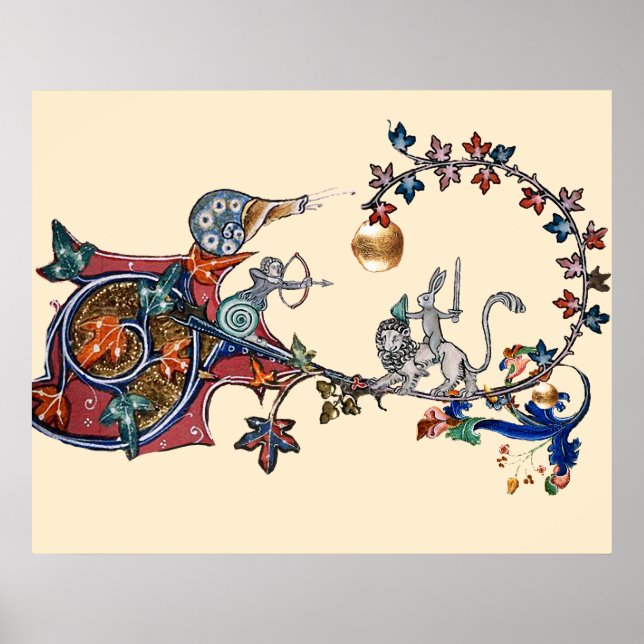 MEDIEVAL BESTIARY WAR Snails ,Killer Rabbit ,Lion Poster (Front)
