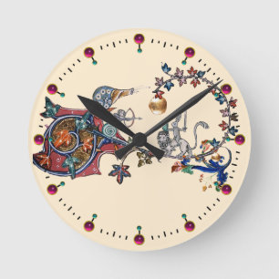 MEDIEVAL BESTIARY WAR Snails ,Killer Rabbit ,Lion Round Clock