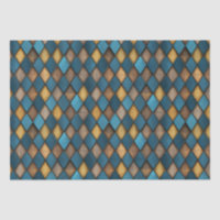 MEDIEVAL BLUE HARLEQUIN WOOD METAL DECOUPAGE
