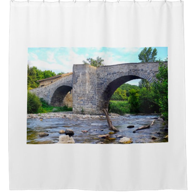 Medieval bridge in Zubiri Shower Curtain (Front)
