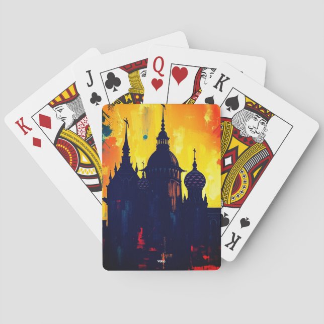 Medieval castle art deck playing cards (Back)