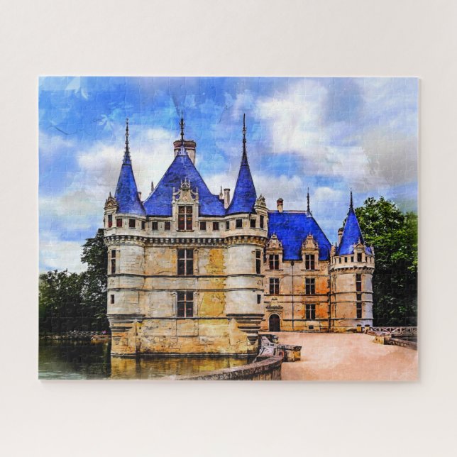 Medieval castle Azay le Rideau, France. Jigsaw Puzzle (Horizontal)