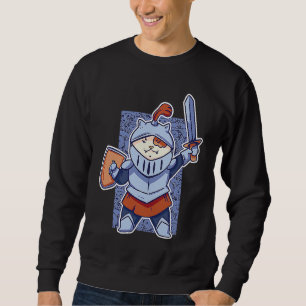 Medieval Cat Kitten with sword and Sheild Dragons Sweatshirt