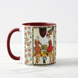 MEDIEVAL CHESS PLAYERS IN COURT  MUG