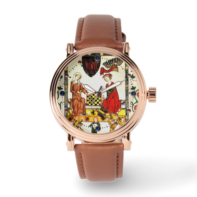 MEDIEVAL CHESS PLAYERS IN COURT  WATCH (Front)