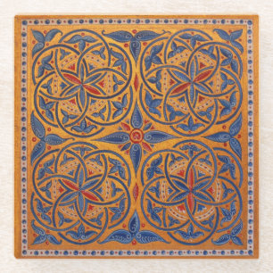 Medieval circles glass coaster