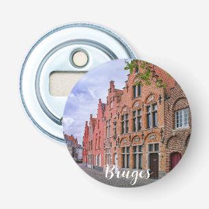 Medieval colorful brick houses in Bruges, Belgium Bottle Opener