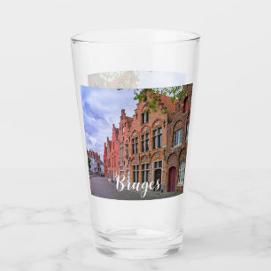 Medieval colorful brick houses in Bruges, Belgium Glass
