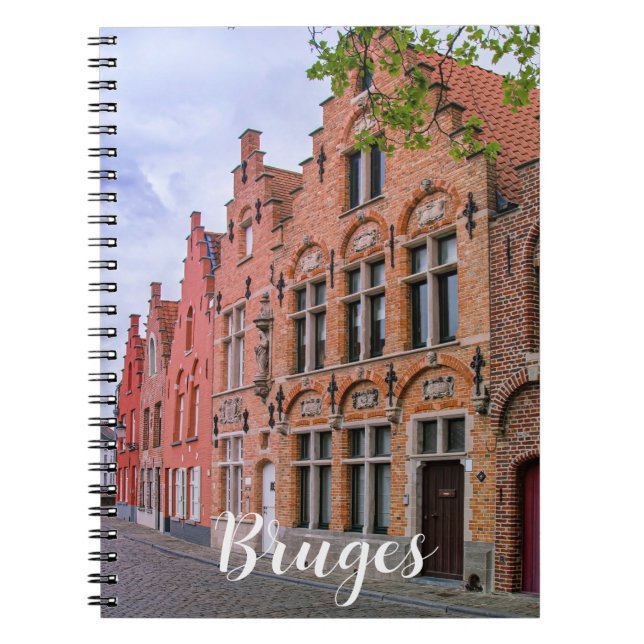 Medieval colorful brick houses in Bruges, Belgium Notebook (Front)