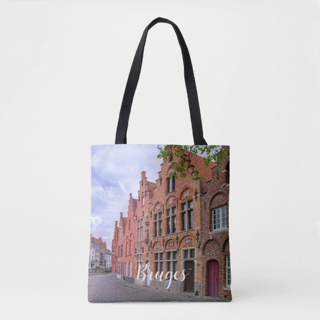 Medieval colorful brick houses in Bruges, Belgium Tote Bag (Front)