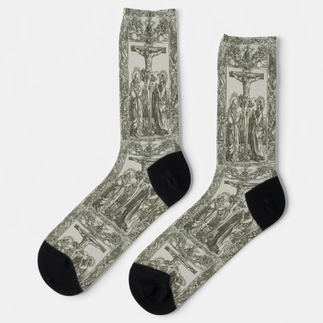 Medieval Crucifixion of Jesus Christ Socks (Left)