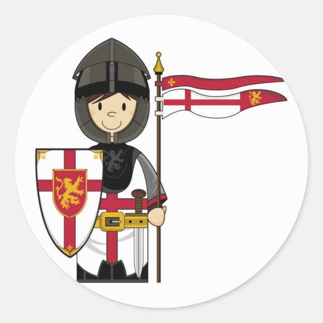 Medieval Crusader Knight Sticker (Front)