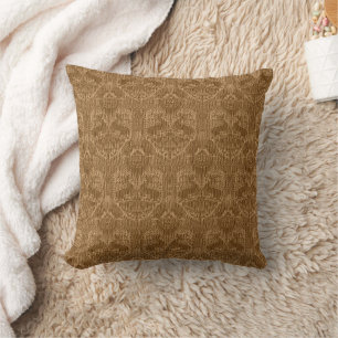 Medieval Deer and Hawks Damask Cushion