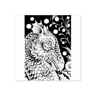 MEDIEVAL DRAGON FANTASY, GOTHIC, PORTRAIT, SCALES RUBBER STAMP