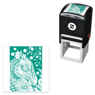 MEDIEVAL DRAGON FANTASY, GOTHIC, PORTRAIT, SCALES SELF-INKING STAMP