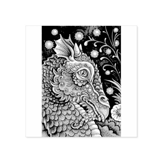 MEDIEVAL DRAGON FANTASY RUBBER STAMP (Imprint)