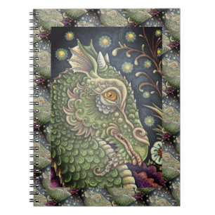 MEDIEVAL DRAGON HEAD PORTRAIT, WHIMSICAL FANTASY NOTEBOOK